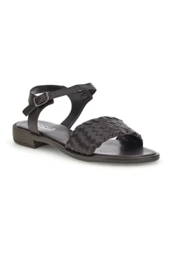 Sandali marroni in vera pelle intrecciati con cinturino 222230-PITTARELLO FOCUS New