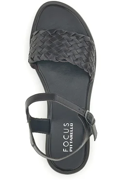 Sandali marroni in vera pelle intrecciati con cinturino 222230-PITTARELLO FOCUS New