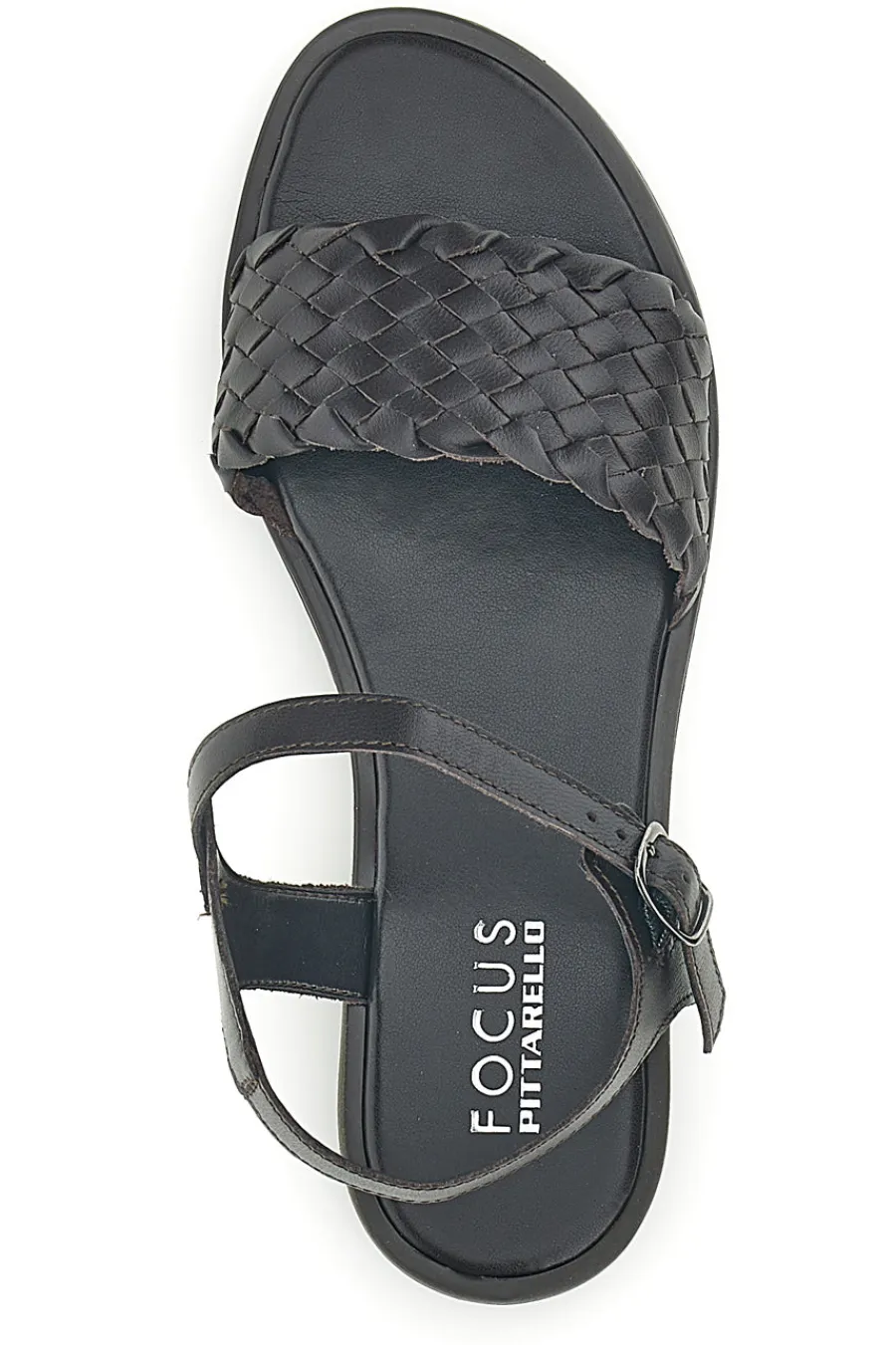 Sandali marroni in vera pelle intrecciati con cinturino 222230-PITTARELLO FOCUS New