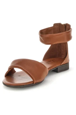 Sandali marroni in vera pelle incrociati con cerniera sul retro 225675-PITTARELLO LOOK Online