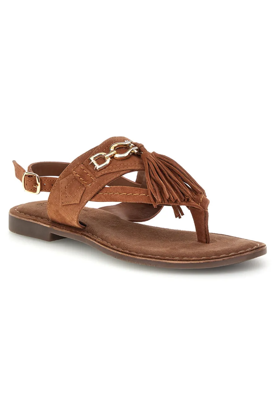 Sandali marroni in vera pelle infradito con frange IF6797-PITTARELLO LOOK Clearance