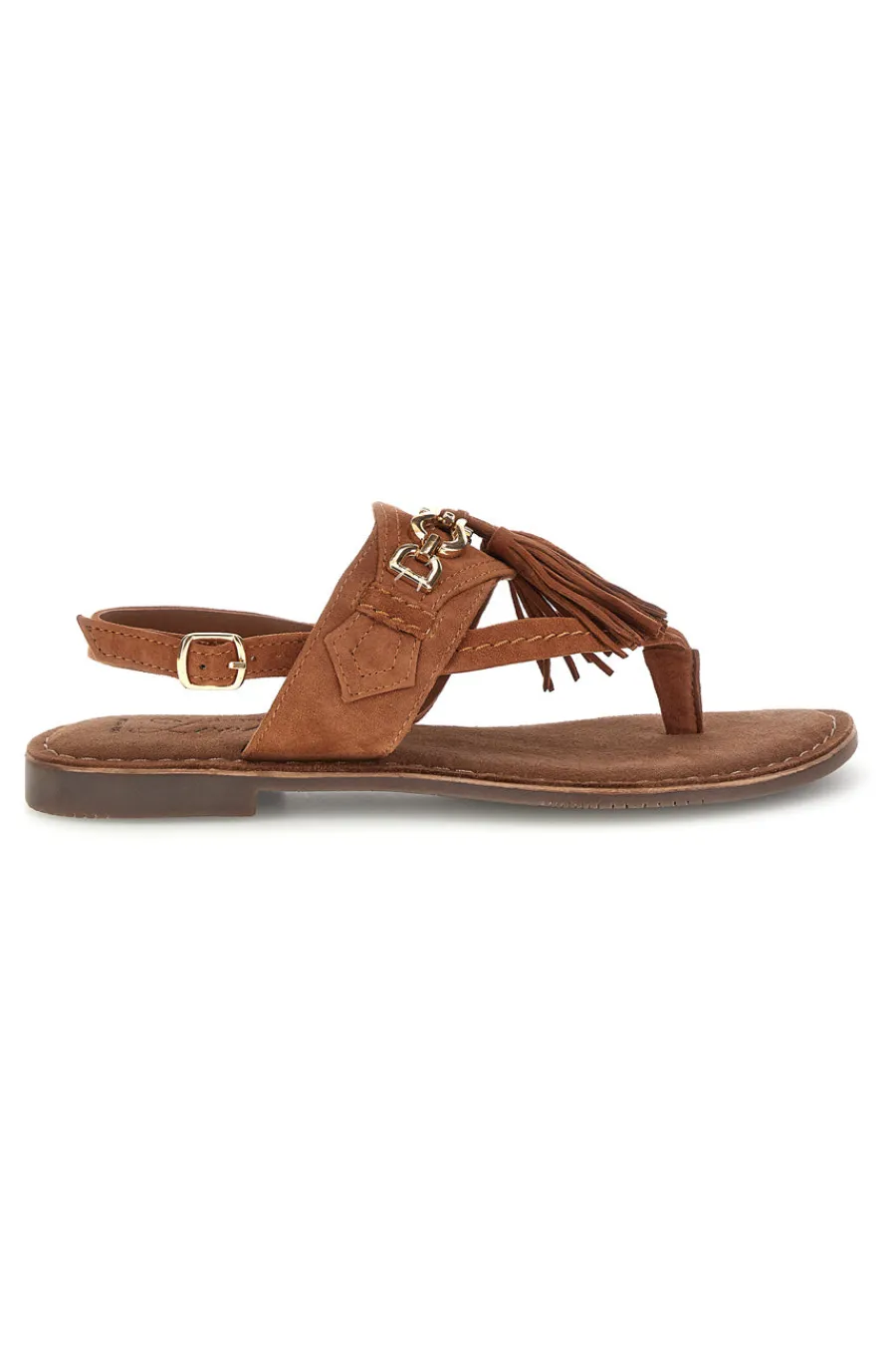 Sandali marroni in vera pelle infradito con frange IF6797-PITTARELLO LOOK Clearance