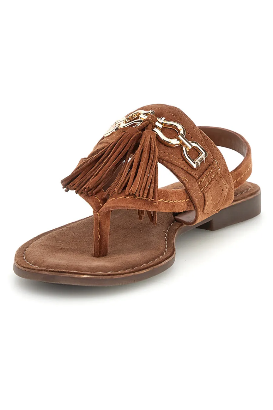 Sandali marroni in vera pelle infradito con frange IF6797-PITTARELLO LOOK Clearance