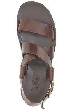 Sandali marroni in vera pelle intrecciati Made in Italy 4412-PITTARELLO SUN Discount