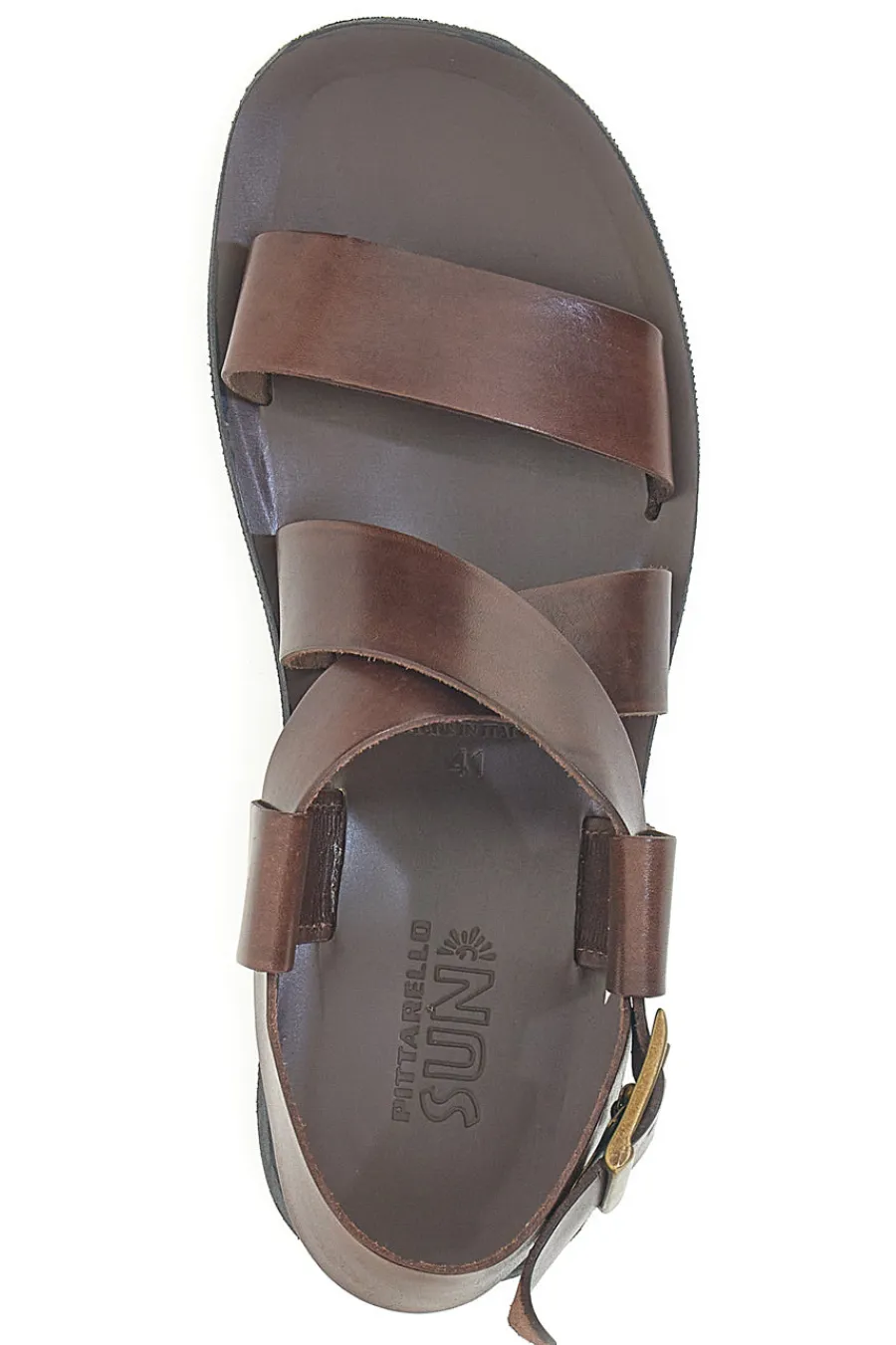 Sandali marroni in vera pelle intrecciati Made in Italy 4412-PITTARELLO SUN Discount