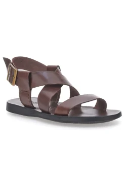 Sandali marroni in vera pelle intrecciati Made in Italy 4412-PITTARELLO SUN Discount