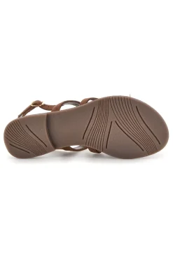 Sandali marroni in vera pelle con frange e decoro frontale IF8162-PITTARELLO LOOK