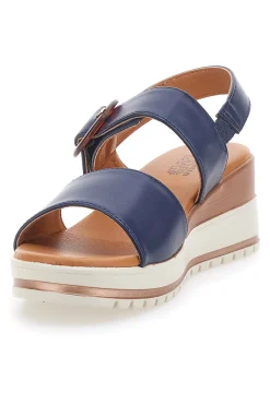 Sandali Navy con Zeppa Bianca a Contrasto BR1962-PITTARELLO SUN Discount