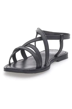 Sandali Neri a Infradito con Tomaia in Pelle Incrociata A99361101-PITTARELLO SUN Clearance