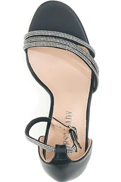 Sandali Neri Aperti Con Tacco E Cinturino P557-FIRST LADY New
