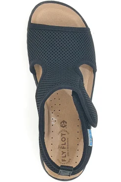 Sandali neri con apertura laterale da donna 55B85F-FLY FLOT Hot