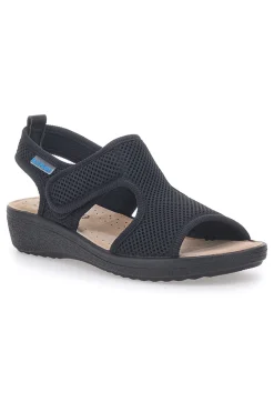 Sandali neri con apertura laterale da donna 55B85F-FLY FLOT Hot