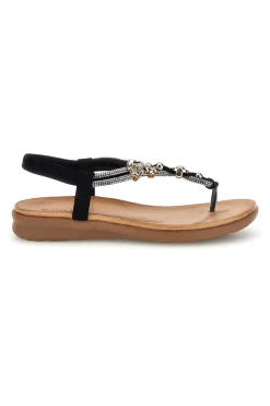 Sandali neri con applicazioni gioiello Quanna mel k358636-QUANNA MELL Discount