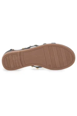 Sandali neri con borchie dorate e cinturino JXSS25T6-MON DIEU Best