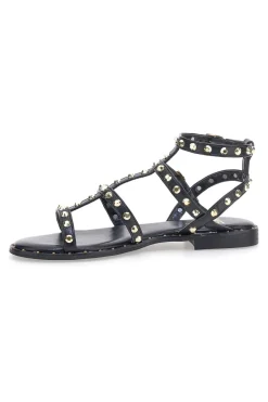 Sandali neri con borchie e cinturino alla caviglia Me & Me 1663-ME u0026 ME Best
