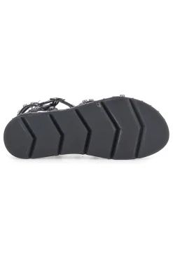 Sandali neri con borchie e fondo alto Me & Me 1671-ME u0026 ME Hot