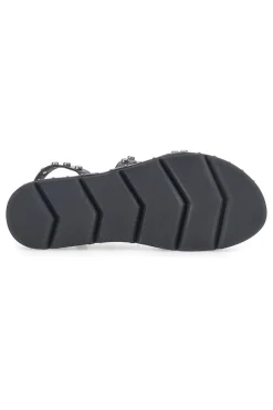 Sandali neri con borchie piatte Me & Me 1670-ME u0026 ME