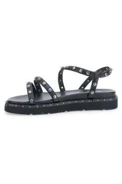 Sandali neri con borchie piatte Me & Me 1670-ME u0026 ME