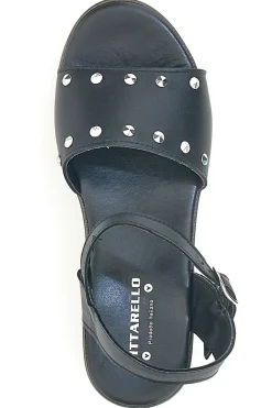 Sandali Neri Con Borchie sulla Tomaia in Pelle 3553101-PITTARELLO LOVE Online