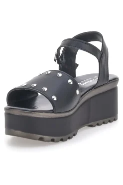 Sandali Neri Con Borchie sulla Tomaia in Pelle 3553101-PITTARELLO LOVE Online