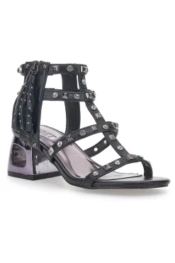 Sandali Neri Con Borchie 206-THE FIRST Outlet