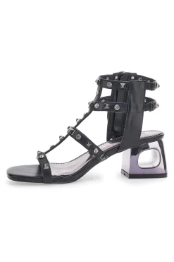 Sandali Neri Con Borchie 206-THE FIRST Outlet