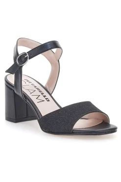 Sandali Neri Con Brillantini e Cinturino Alla Caviglia 4214-PITTARELLO GLAM Hot