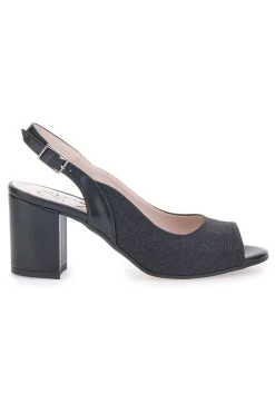 Sandali Neri Con Brillantini e Cinturino Sling-back 916-PITTARELLO GLAM Hot