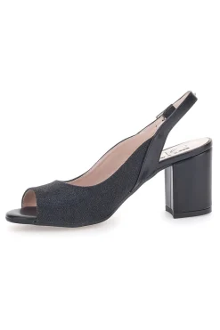 Sandali Neri Con Brillantini e Cinturino Sling-back 916-PITTARELLO GLAM Hot