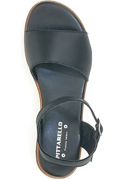 Sandali Neri con Cinturino e Tomaia in Pelle Made in Italy 3185070811-PITTARELLO