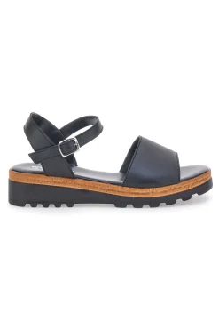 Sandali Neri con Cinturino e Tomaia in Pelle Made in Italy 3185070811-PITTARELLO