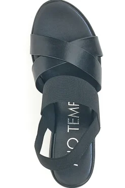 Sandali Neri con Elastico Posteriore e Fasce Incrociate 2205/9738-MIO TEMPO Best