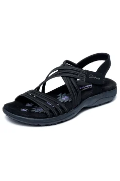 Sandali neri con fasce elastiche REGGAE SLIM SUNNYSIDE 2.0-SKECHERS Outlet