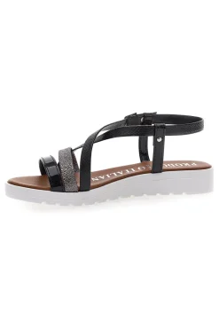 Sandali Neri con Glitter 8864-MIO TEMPO Outlet