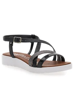 Sandali Neri con Glitter 8864-MIO TEMPO Outlet