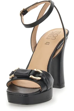 Sandali Neri con Plateau e Tacco Alto e Dettaglio Dorato B075Q82-MON DIEU Online