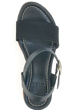 Sandali Neri con Platform Effetto Legno e Tomaia in Pelle 5906/P-PITTARELLO LOVE Best