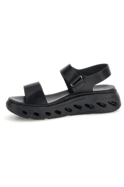 Sandali neri con strappi in velcro suola comfort G88382-PLOCADI Clearance