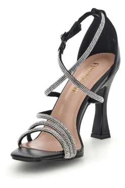 Sandali neri con strass P692-FIRST LADY
