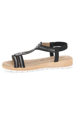 Sandali neri con strass LR263702-MIO TEMPO
