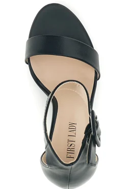 Sandali neri con tacco alto e cinturino CV98111-FIRST LADY Hot