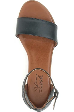 Sandali Neri Con Tacco Basso 243035-PITTARELLO LOOK Online
