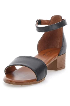 Sandali Neri Con Tacco Basso 243035-PITTARELLO LOOK Online