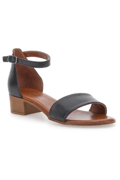Sandali Neri Con Tacco Basso 243035-PITTARELLO LOOK Online