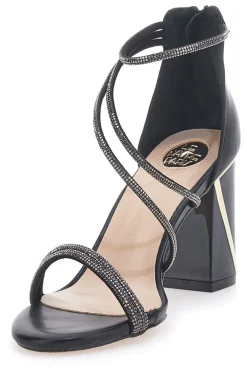 Sandali neri con tacco e strass 237-LE HAVRE PARIS Best