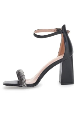 Sandali Neri con Tacco e Strass 419-FIRST LADY Clearance