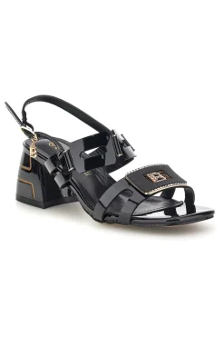 Sandali neri con tacco largo e cinturino 9739-LAURA BIAGIOTTI Clearance