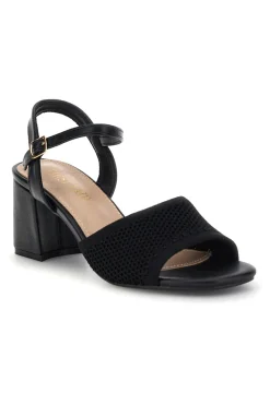 Sandali neri con tacco largo e cinturino P694-FIRST LADY New