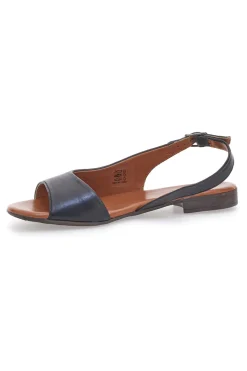 Sandali Neri con Tomaia in Pelle e Tacco Basso 225110-PITTARELLO LOOK Outlet