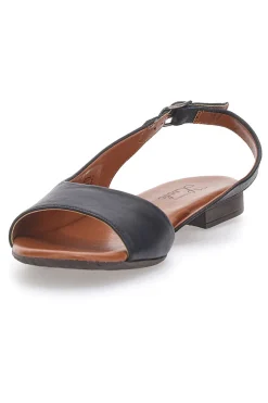 Sandali Neri con Tomaia in Pelle e Tacco Basso 225110-PITTARELLO LOOK Outlet